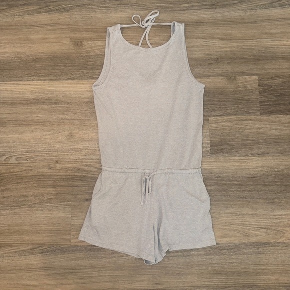 Prana Pants - Prana Women Grey Striped Hemp Blend Sleeveless Romper W31202002 Small